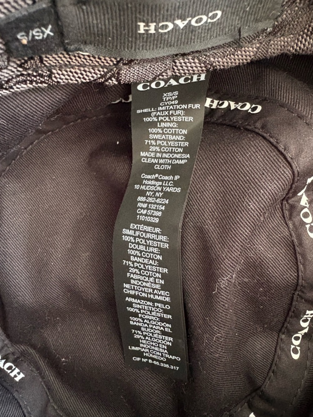Coach Black Sherpa Bucket Hat with Signature Lining - Picture 4 of 6